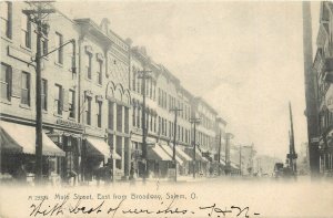 1907 Salem Ohio Main Street East Broadway A 23504 Rotograph Postcard 25-11330