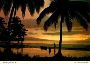 Jamaica Beautiful Tropical Sunset On Beach