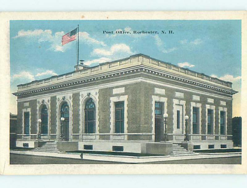 Unused W-Border POST OFFICE SCENE Rochester New Hampshire NH hs1339