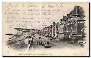 Old Postcard Mers Les Bains Promenade Beach