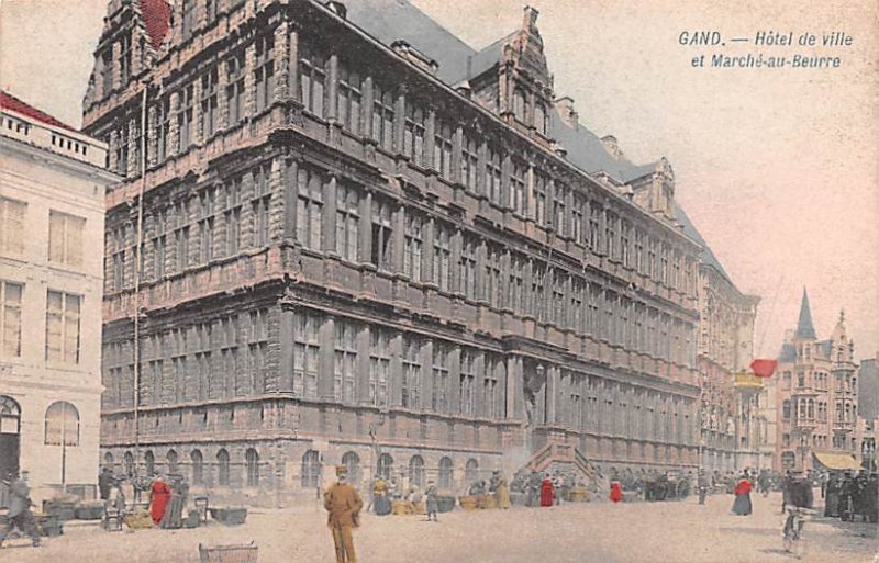 Hotel de Ville et Marche au Beurre Gand Belgium Unused 