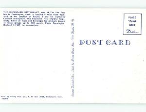 Unused Pre-1980 BUCKBOARD RESTAURANT Farmington Connecticut CT v6881@