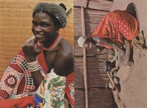 Swaziland Swazi Young Man Housewife Woman 2x Postcard s