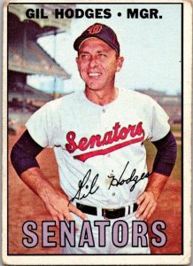 1967 Topps Baseball Card Gil Hodges Washington Senators sk2071