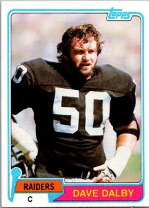 1981 Topps Football Card Dave Dalby Oakland Raiders sk10399
