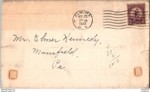 US Cover los Angeles Olympics Jamaica 1932 Elmira NY  for Mansfield PA