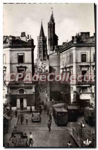 Postcard Toulouse Old Church Tower and St Sernin