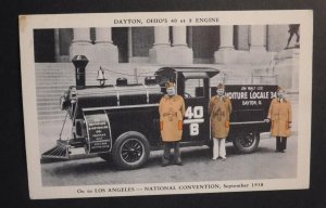 Mint USA Postcard Dayton Ohio 40 8 Fire Engine September 1938 Fire Fighters