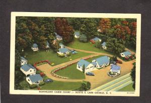 NY Northland Cabins Court Lake George New York Postcard Joseph De Santis Owner