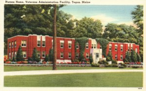 Vintage Postcard Nurses Home Veterans Administration Facility Togus Maine ME