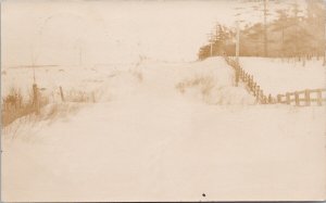 Thorold Ontario Winter Rural Scene Snow ON ONT c1908 RPPC Postcard H44