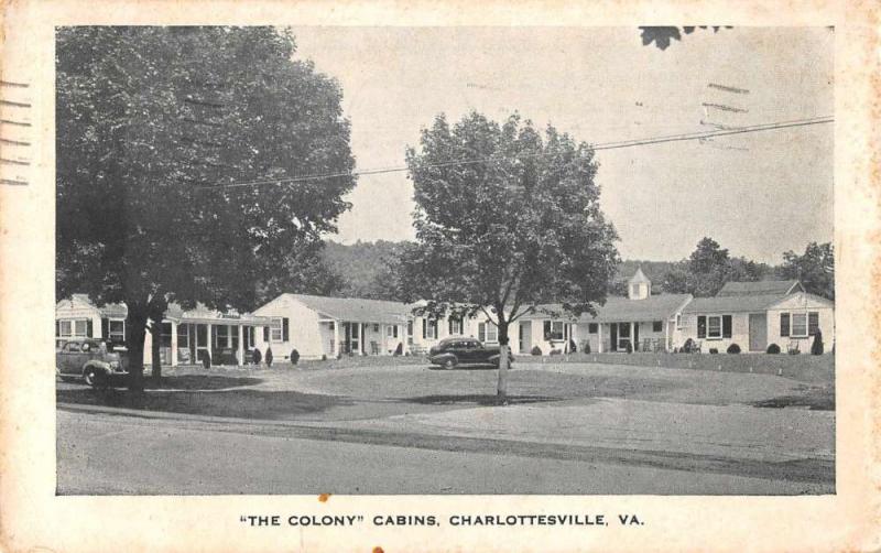 Charlottesville Virginia view of The Colony cabins antique pc Z39930