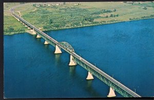 New Brunswick FREDERICTON Aerial View - Princess Margaret Bridge - Chrome