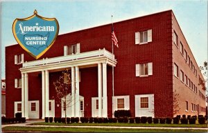 Americana Nursing Center, Springfield Ave. Champaign IL Vintage Postcard Q65