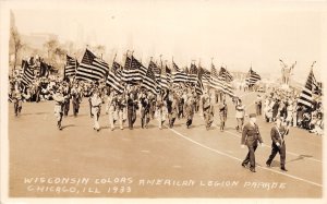 J42/ Chicago Illinois RPPC Postcard c1933 American Legion Parade 330