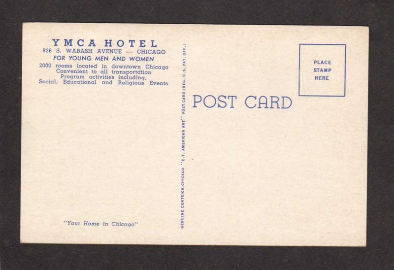 IL YMCA Hotel Chicago Illinois Postcard Vintage PC