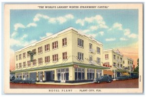 c1950's Hotel Plant View Restaurant Classic Cars Plant City Florida FL Postcard