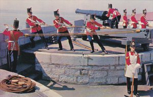 Canada Old Fort Henry Guard Performing Artillery Salute Kingston Ontario