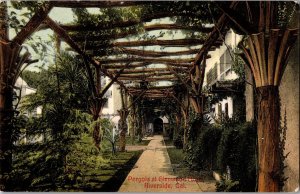 Pergola at Glenwood Hotel, Riverside CA Vintage Postcard I51