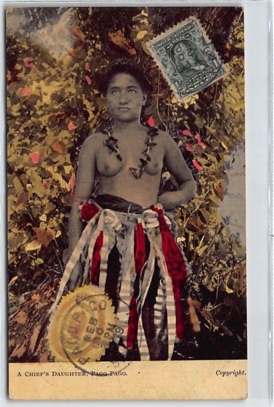 SAMOA : a chief's daughter pago pago, femme nue - tres bon etat