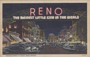 Nevada Reno Virginia Street At Night