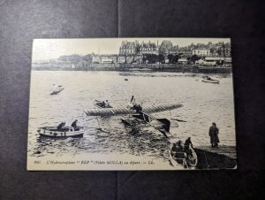 Mint France Aviation RPPC Postcard Hydroplane REP Pilot Molla Departure