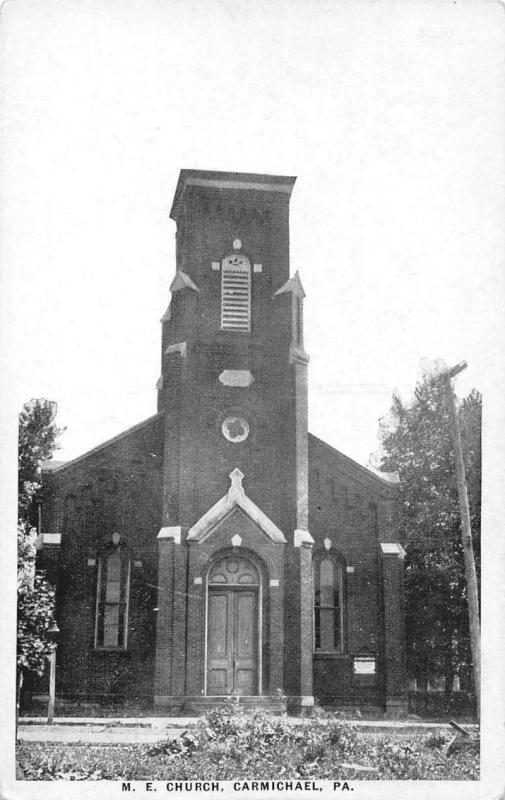 Carmichael Pennsylvania Methodist Episcopal Church Antique Postcard J40353