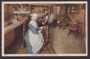 Colonial Village,Weaving Room Postcard 