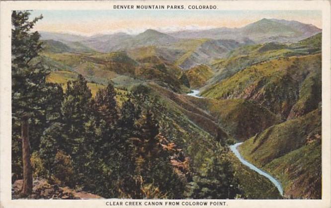 Colorado Denver Mountain Parks Clear Creek Canon From Colorow Point Curteich