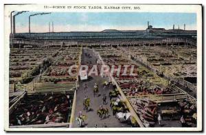 Postcard Scene in Old Sock Yards Kansas City Mo