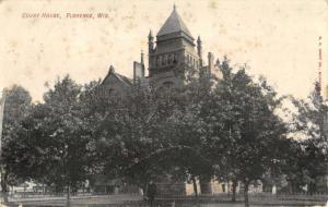 Florence Wisconsin Court House Street View Antique Postcard K77915