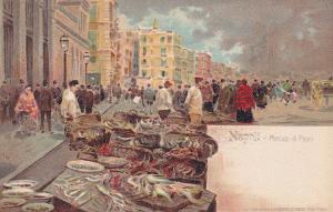 Napoli Mercato Di Pesci Italian Fish Market Mint Old Postcard