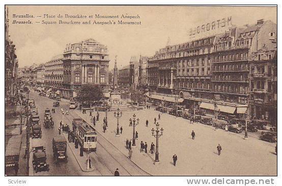 Square Brouckere and Anspach's Monument, Brussels, Belgium, 1900-1910s