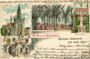 PC GERMANY, GRUSS AUS KONSTANZ, Vintage LITHO Postcard (b31897)