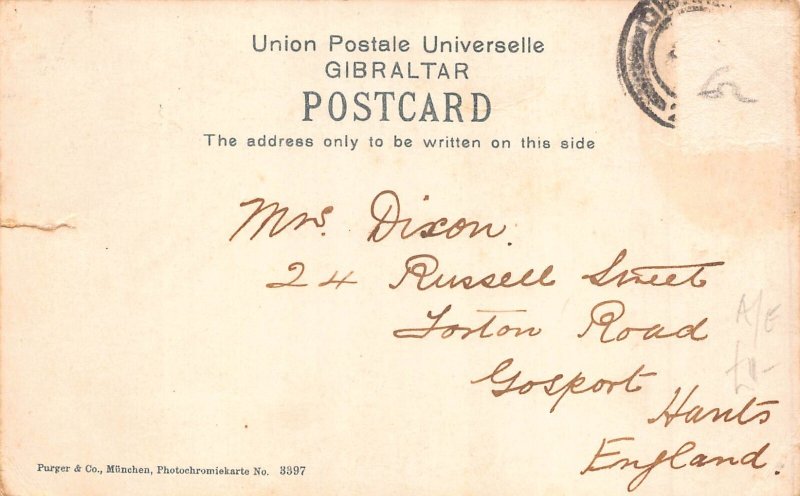 Gibraltar The Town From The South vintage postcard