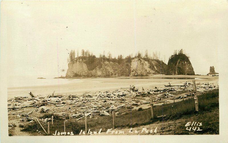 Ellis James Island 1920s La Push Washington RPPC Photo #442 Postcard 7140 