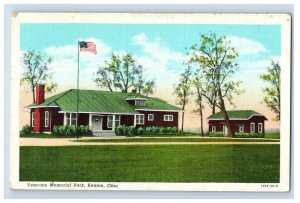 Vintage Us Flag Flying At Veterans Memorial Park, Kenton, Ohio Postcard F147E