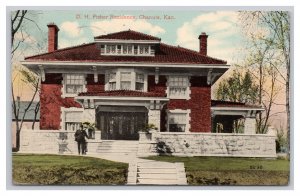 Postcard D. H. Fisher Residence Chanute Kan. Kansas c1913 Postmark