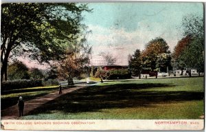 Smith College Campus Showing Observatory Northampton MA UDB Vintage Postcard W16