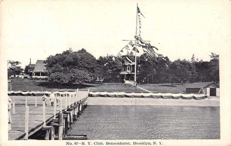Brooklyn New York Bensonhurst Yacht Club Vintage Postcard JF360278 