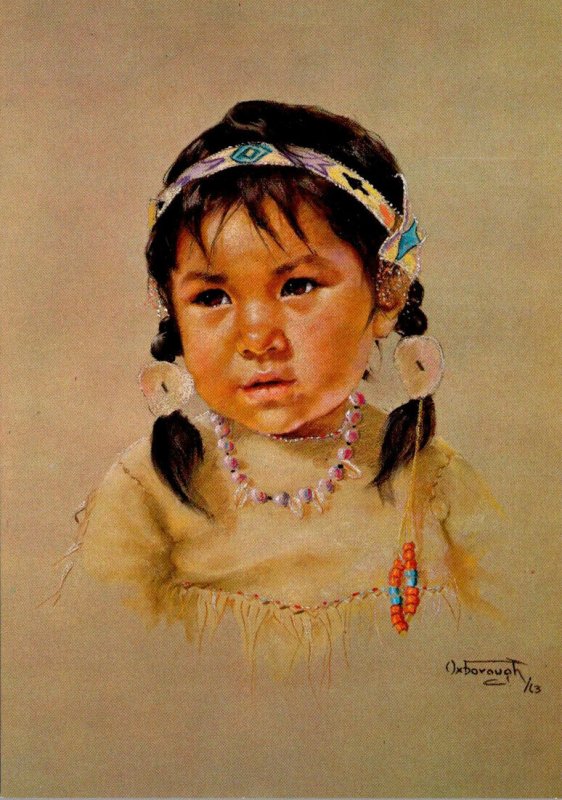 native american children painting