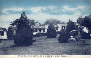 Glens Falls New York NY Spinning Wheel Motel Vintage Postcard