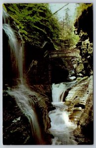 Rainbow Falls, Watkins Glen, New York, Vintage Chrome Postcard, NOS