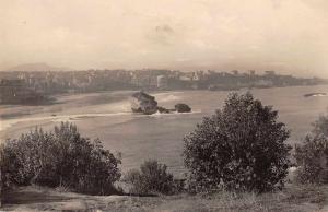 Biarritz France La Plage vue du Phare Real Photo Antique Postcard J61387 