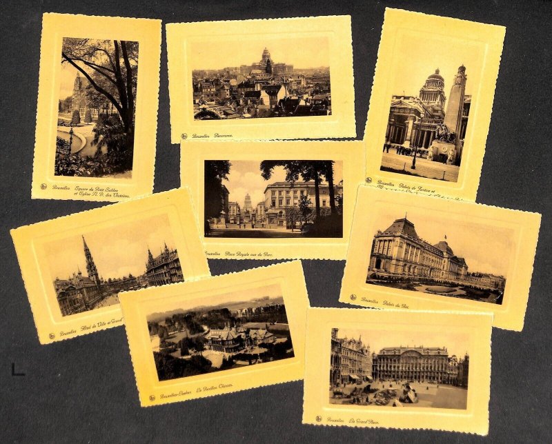 Set of 8 vintage postcards Belgium Brussels