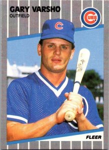 1989 Fleer Baseball Card Gary Varsho Chicago Cubs sk10626