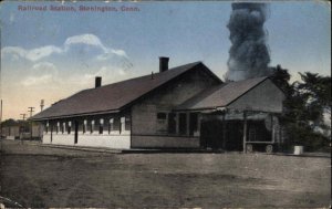 Stonington CT RR Train Station Depot c1910 Postcard