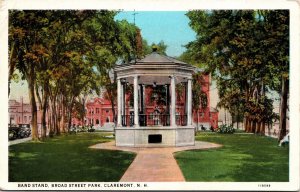 Postcard NH Sullivan County Claremont Band Stand Broad Street Park 1947 S89