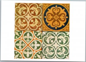 postcard art -  Victoria and Albert Museum - Group of four encaustic tiles