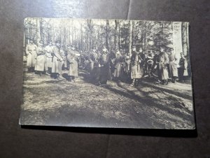 Mint Germany Military Group Photo RPPC Postcard Soldiers in Forest